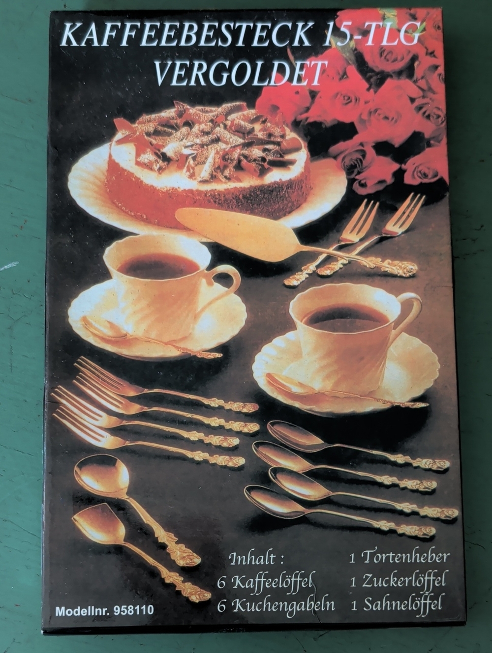 Vintage Gold-Tone 15-Piece German Coffee Flatware Set 1980s